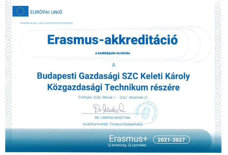 Iskolánk elnyerte az Erasmus+ akkreditációt